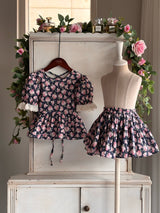 Nero Floral Blouse & Skort Set