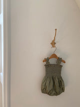 Lily Smock Romper _Olive