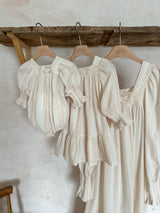 New Vintage Romper _Beige Stripe