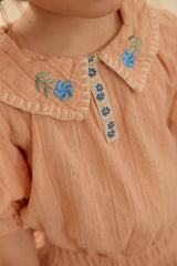 Florence Embroidered Blouse & Shorts Set_ Orange Pink