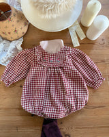 Lulu Bubble Romper_ Red