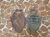 Frill Swimsuit & Bonnet Set_2 Colour