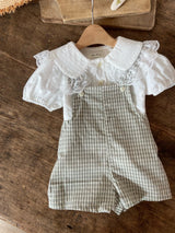 Ann Check Suspender Romper