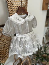Iris Embroidery Romper_Grey