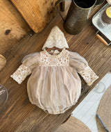 Erica Tulle Romper _Beige