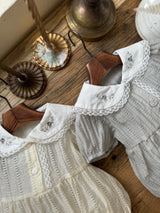 Iris Embroidery Romper_Grey