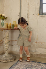 Florence Embroidered Blouse & Shorts Set_ Khaki