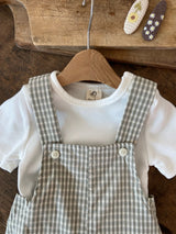 Ann Check Suspender Romper