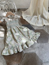 Green Veil Embroidered Dress