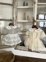 Iris Embroidery Romper_Grey