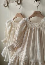 New Vintage Dress _Beige Stripe