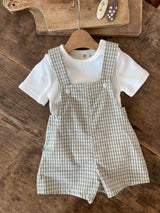 Ann Check Suspender Romper