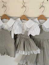 Ann Check Suspender Skirt Bloomer