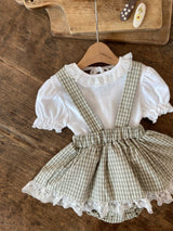 Ann Check Suspender Skirt Bloomer