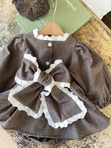 Caroline Ribbon Dress Romper_Khaki Brown
