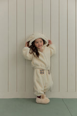 Bunny Pom-Pom Top & Pants Set_ Cream