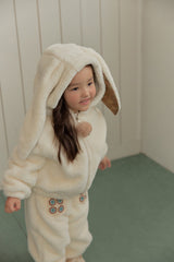 Bunny Pom-Pom Top & Pants Set_ Cream