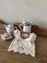 Over Flower Knit Top Vest