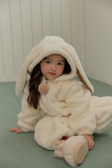 Bunny Pom-Pom Top & Pants Set_ Cream