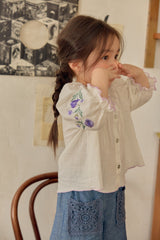 Aster Embroidered Linen Blouse_Ivory
