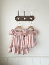 Latte Embroidered Romper_ Pink