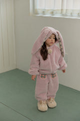 Bunny Pom-Pom Top & Pants Set_ Lavender