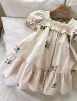 Latte Eembroidery Adult Dress _Ivory