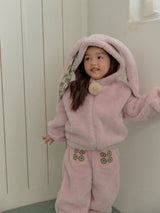 Bunny Pom-Pom Top & Pants Set_ Lavender