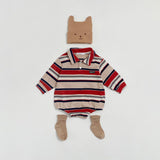 Mitte Multi-Stripe Romper_Brick