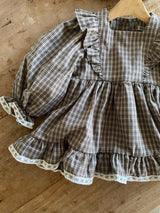 Clara Check Dress Romper _Brown