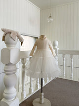 Sasha Ribbed Tulle Dress_Cream