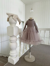 Sasha Ribbed Tulle Dress_Dusty Pink