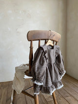 Clara Check Dress Romper _Brown