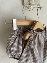 Bongbong Check Top & Bloomer Set