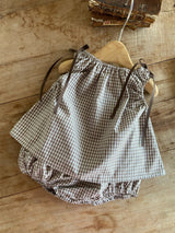 Bongbong Check Top & Bloomer Set