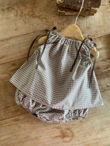 Bongbong Check Top & Bloomer Set