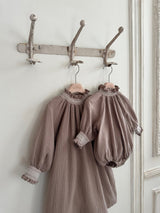 Monbebe J Smock Romper_Mocha Brown
