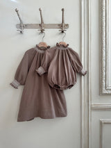Monbebe J Smock Romper_Mocha Brown