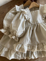 Clara Check Dress _Cream