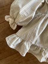 Clara Check Dress Romper _Cream
