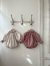 Ayla Smocked Corduroy Romper_ 2 Colours
