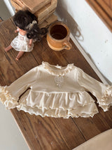Heart Frill Top and Pants Set _Cream