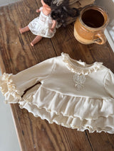 Heart Frill Top and Pants Set _Cream