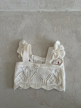Over Flower Knit Top Vest