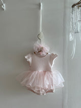 Cotton Rib Tutu Dress Romper _Pink
