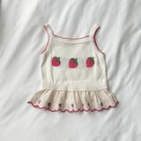 Strawberry Pop Sleeveless Knit Top