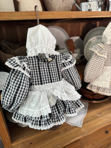 White Cotton Ribbon Frill Bonnet