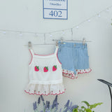 Strawberry Pop Denim Shorts