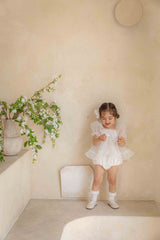 Coco Blush Dress Romper_ White