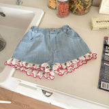 Strawberry Pop Denim Shorts
